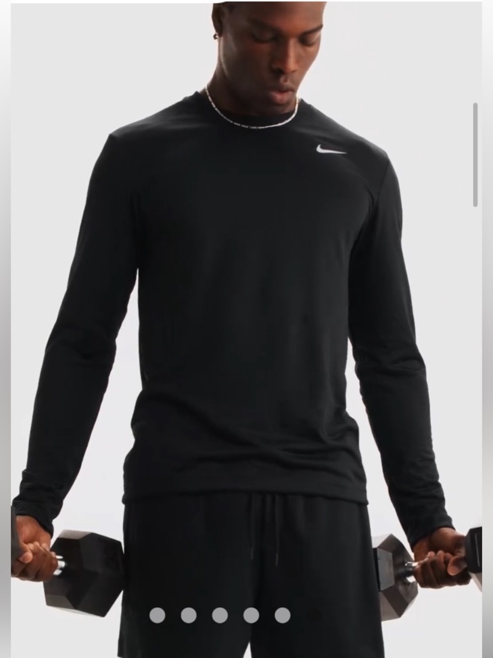 Nike Black Men's Athletic Running top Long sleeve